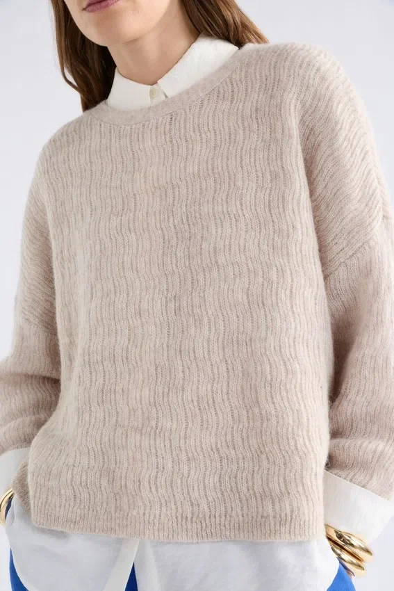 Agna Pattern Sweater Ecru Agna Pattern Sweater Ecru
