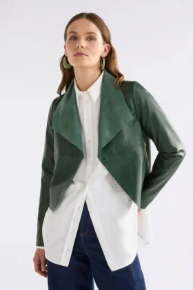 Fine Leather Jacket Milan Green Fine Leather Jacket Milan Green