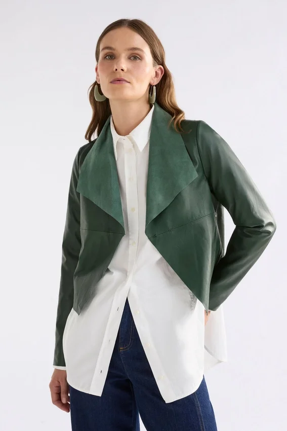 Fine Leather Jacket Milan Green Fine Leather Jacket Milan Green