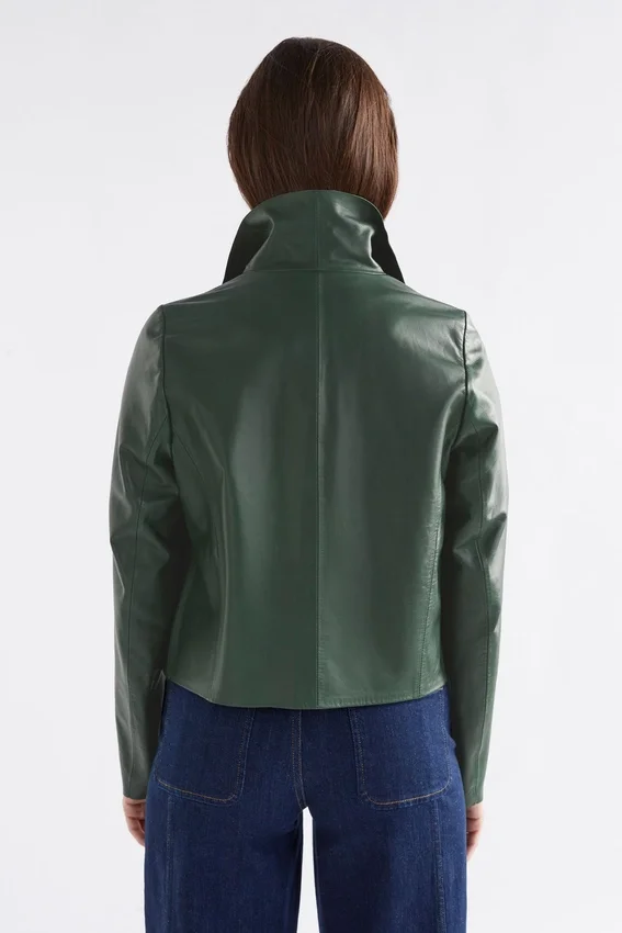 Fine Leather Jacket Milan Green Fine Leather Jacket Milan Green